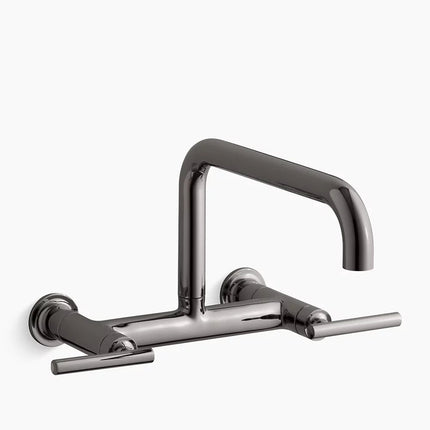 Kohler Purist Two-hole wall-mount bridge kitchen sink faucet K-7549-4-TT - Plumbing Market