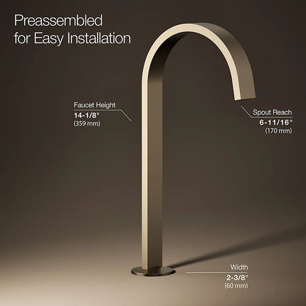 Kohler Components Bathroom sink faucet spout with Ribbon design, 1.2 gpm K-77966-BV - Plumbing Market