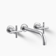 Kohler Purist Wall-mount bathroom sink faucet trim with Cross handles, 1.2 gpm K-T14414-3-CP - Plumbing Market