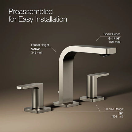 Kohler Parallel Widespread bathroom sink faucet, 0.5 gpm K-23484-4N-BN - Plumbing Market