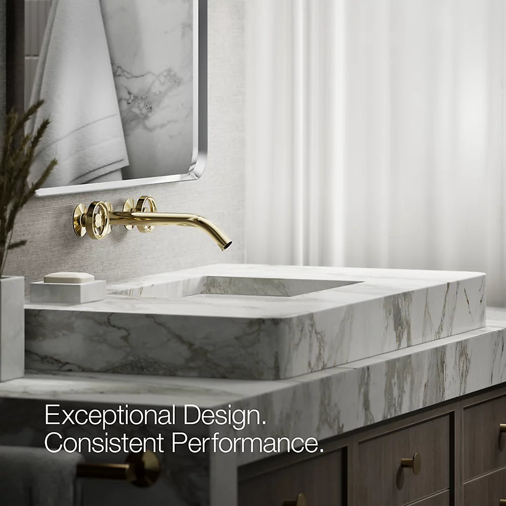 Kohler Components Wall-mount bathroom sink faucet Industrial handle trim K-T77981-9-AF - Plumbing Market