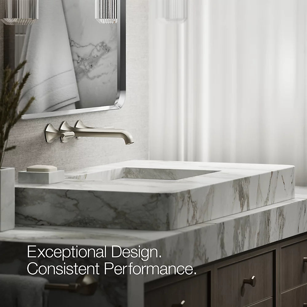 Kohler Occasion Wall-mount bathroom sink faucet Lever handle trim, 1.2 gpm K-T27013-4-BN - Plumbing Market
