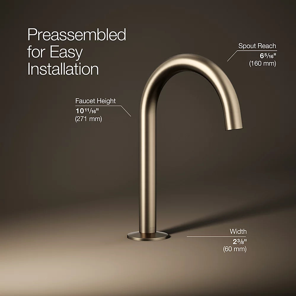 Kohler Components Bathroom sink faucet spout with Tube design, 1.2 gpm K-77967-BV - Plumbing Market