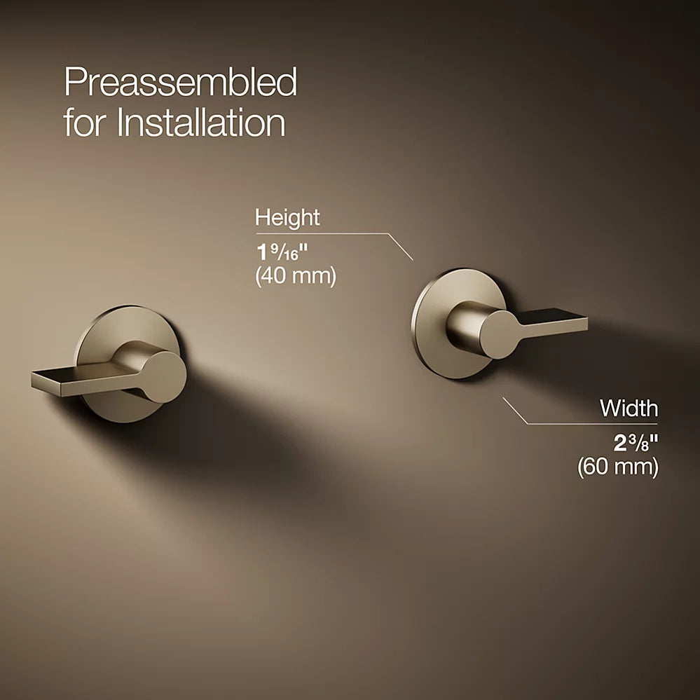 Kohler Components Wall-mount bathroom sink faucet Lever handle trim K-T77981-4-BV - Plumbing Market