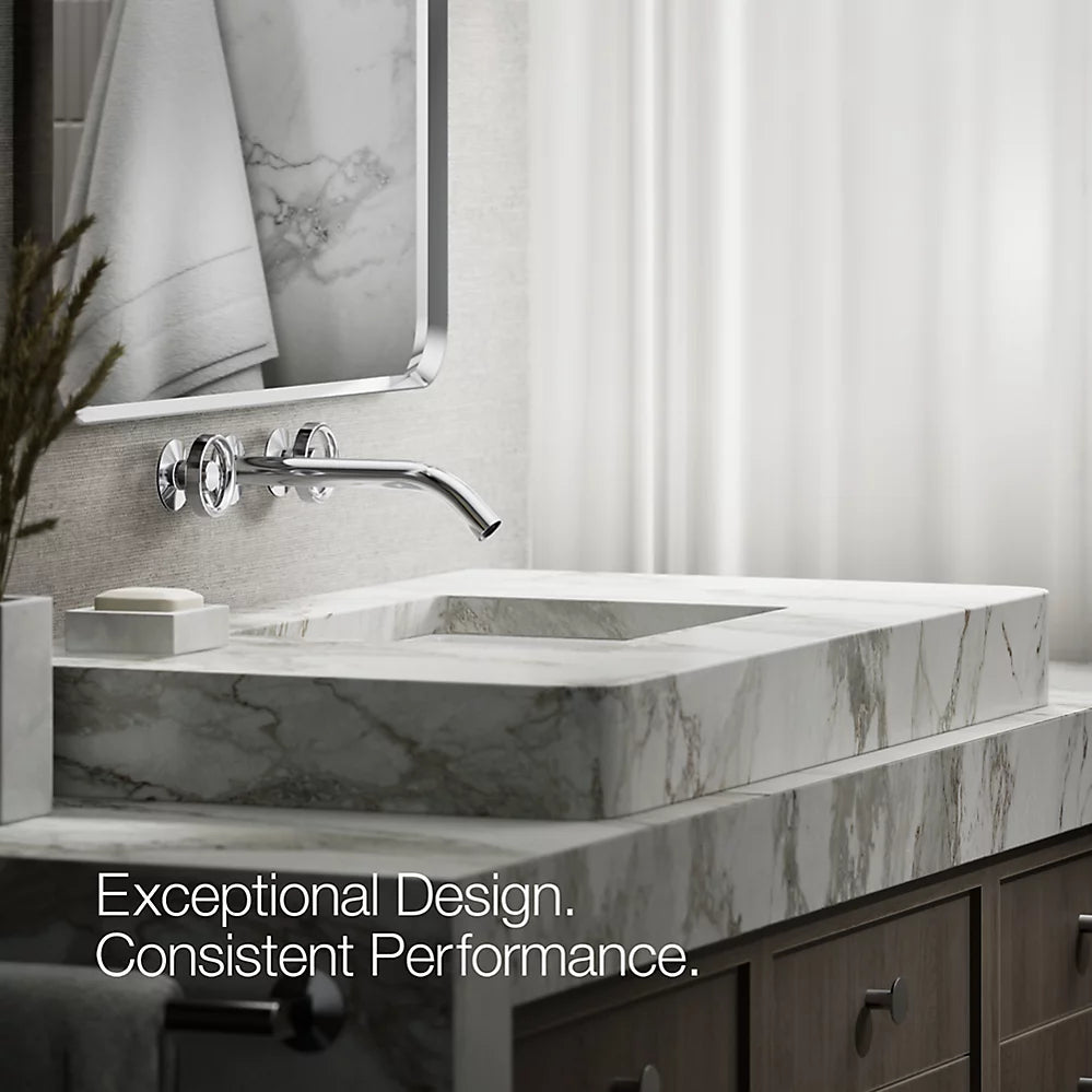 Kohler Components Wall-mount bathroom sink faucet Industrial handle trim K-T77981-9-CP - Plumbing Market