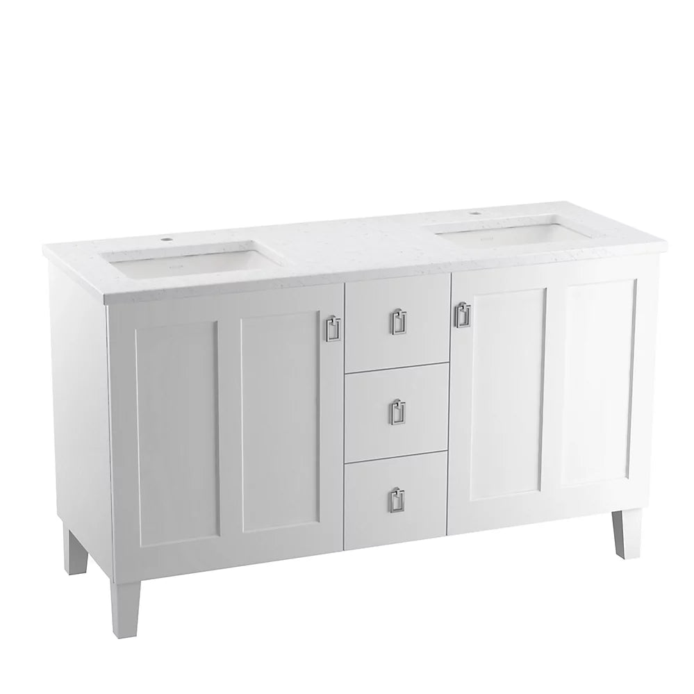 Kohler Poplin 60" bathroom vanity cabinet K-99537-LG-1WA - Plumbing Market