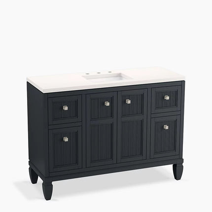 Kohler Hearthaven 48" bathroom vanity cabinet with sink and quartz top K-33538-ASB-1WX - Plumbing Market