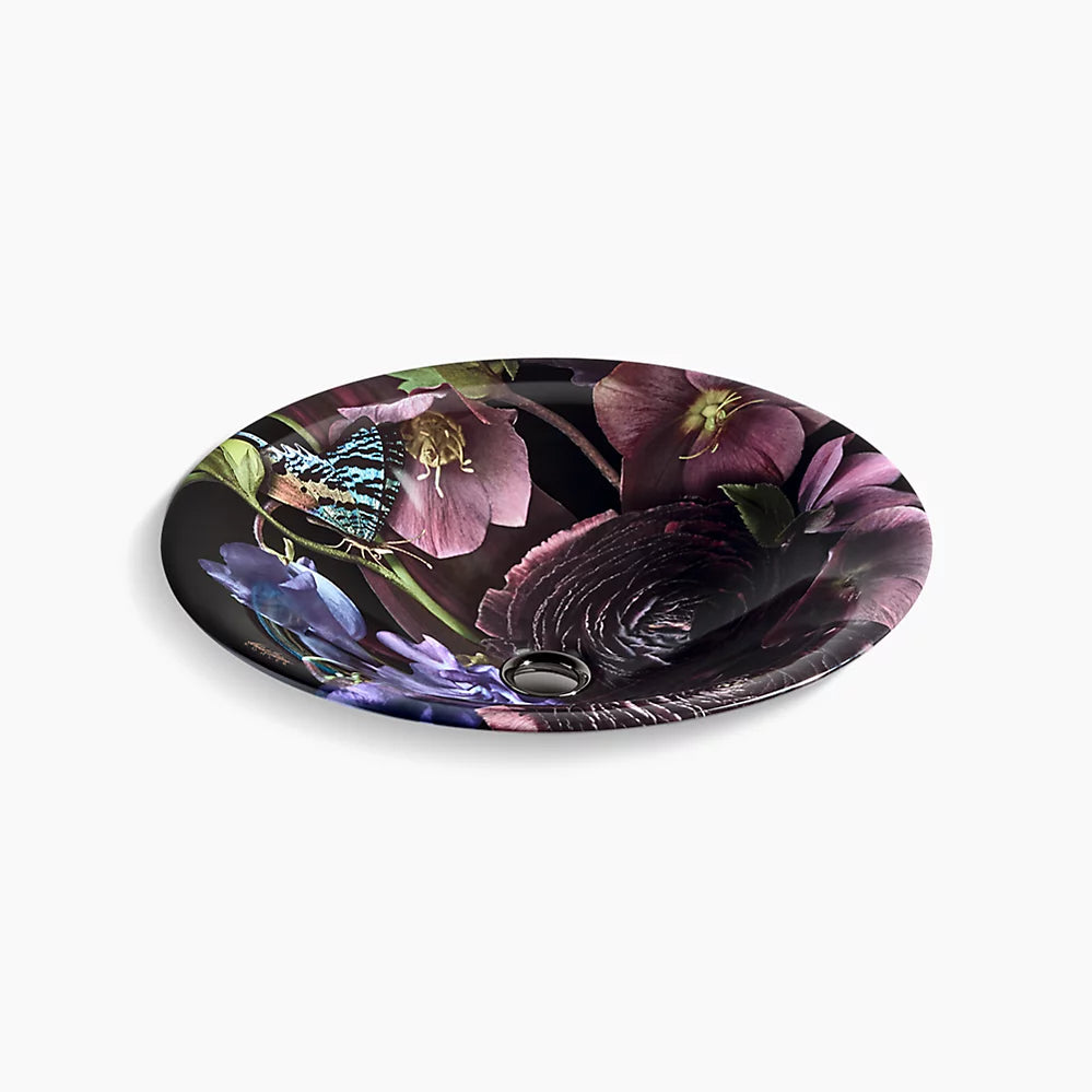 Kohler Dutchmaster Midnight Floral Round Lav 30333-DM2-0 - Plumbing Market