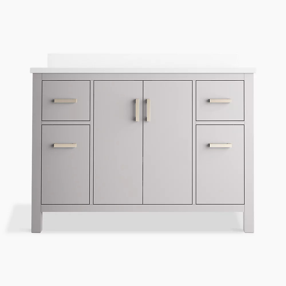 Kohler Kresla 48" bathroom vanity cabinet with sink and quartz top K-40640-BD1-AGA - Plumbing Market