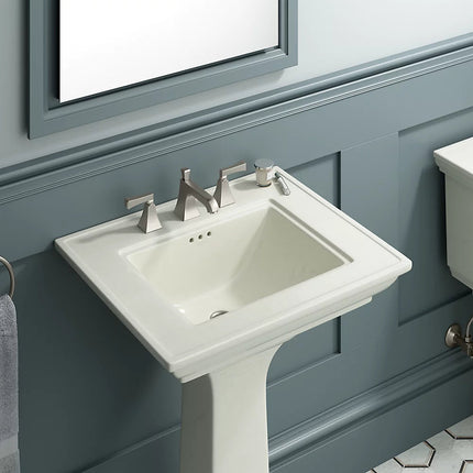 Kohler Memoirs Stately 25" rectangular pedestal bathroom sink K-2344-8-NY - Plumbing Market