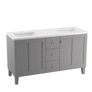 Kohler Poplin 60" bathroom vanity cabinet K-99537-LG-1WT - Plumbing Market