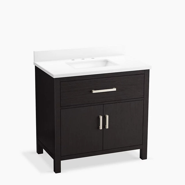 Kohler Kresla 36" bathroom vanity cabinet with sink and quartz top K-40639-BD1-BWK - Plumbing Market