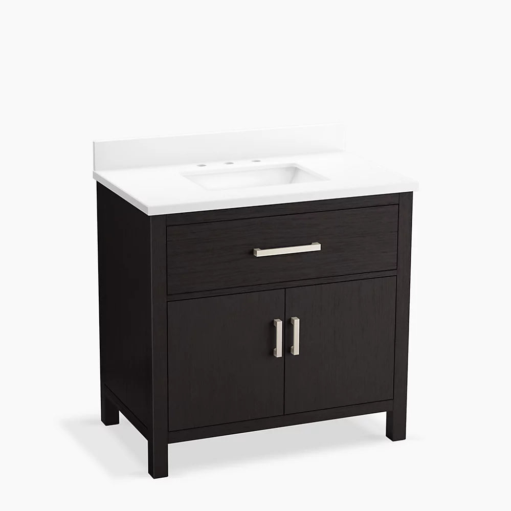 Kohler Kresla 36" bathroom vanity cabinet with sink and quartz top K-40639-BD1-BWK - Plumbing Market