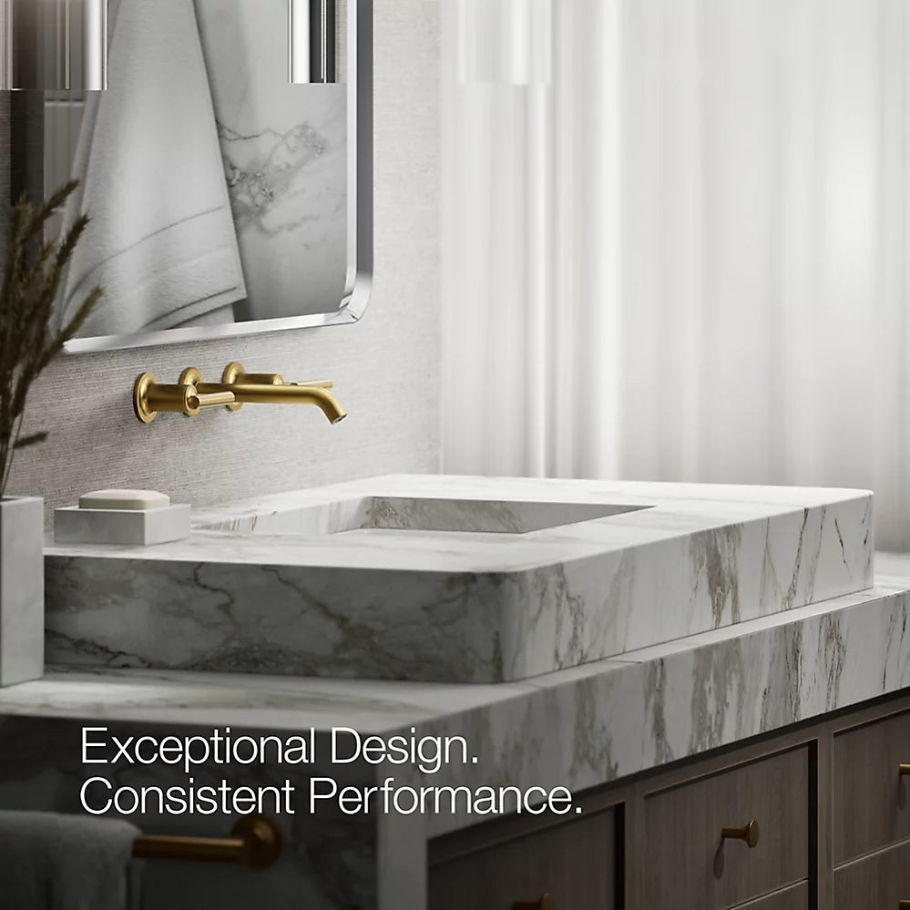 Kohler Purist Wall-mount bathroom sink faucet trim with Lever handles, 1.2 gpm K-T14413-4-2MB - Plumbing Market