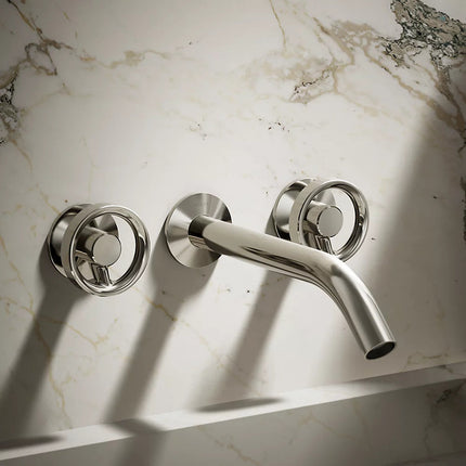 Kohler Components Wall-mount bathroom sink faucet Industrial handle trim K-T77981-9-SN - Plumbing Market
