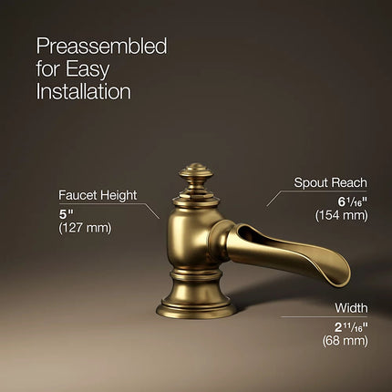 Kohler Artifacts with Flume design Bathroom sink faucet spout with Flume design, 1.2 gpm K-72761-2MB - Plumbing Market