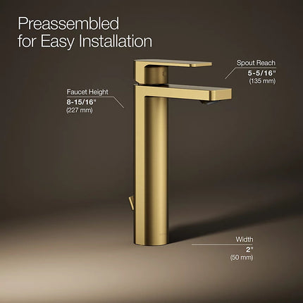 Kohler Parallel Tall single-handle bathroom sink faucet, 1.2 gpm K-23475-4-2MB - Plumbing Market