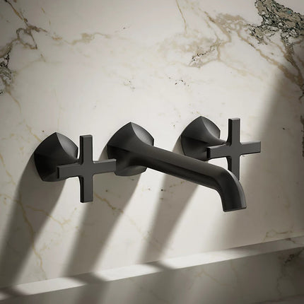 Kohler Occasion Wall-mount bathroom sink faucet Cross handle trim, 1.2 gpm K-T27013-3-BL - Plumbing Market