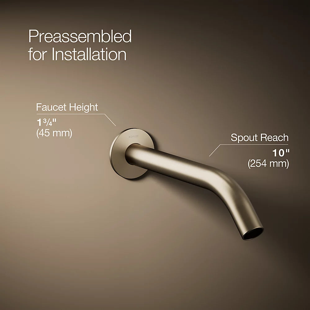 Kohler Components Wall-mount bathroom sink faucet spout with Tube design, 1.2 gpm K-T23890-BV - Plumbing Market