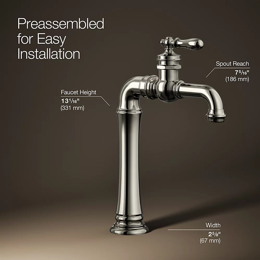Kohler Artifacts Gentleman's Single-handle bathroom sink faucet, 1.2 gpm K-72763-9M-SN - Plumbing Market