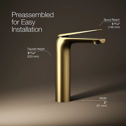 Kohler Avid Tall single-handle bathroom sink faucet, 0.5 gpm K-97347-4N-2MB - Plumbing Market