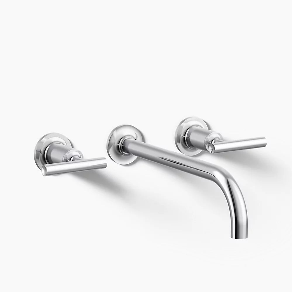 Kohler Purist Wall-mount bathroom sink faucet trim with Lever handles, 1.2 gpm K-T14414-4-CP - Plumbing Market