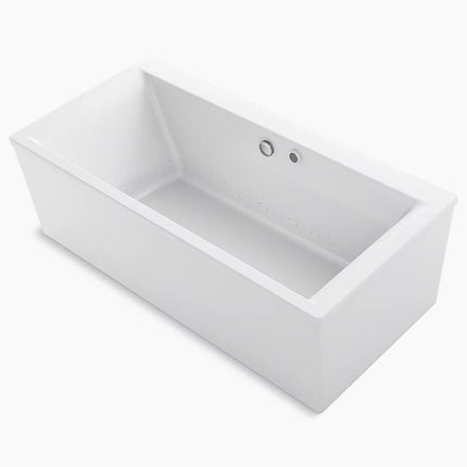 Kohler Stargaze 60" x 34" freestanding Heated BubbleMassage air bath with straight shroud K-24018-GH-0 - Plumbing Market