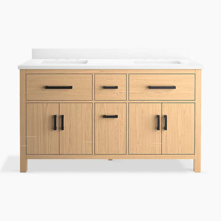 Kohler Kresla 60" bathroom vanity cabinet with sinks and quartz top K-40641-BD1-WEK - Plumbing Market
