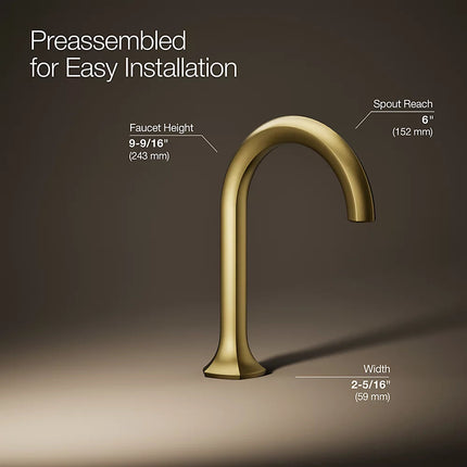 Kohler Occasion Bathroom sink faucet spout with Cane design, 0.5 gpm K-27008-N-2MB - Plumbing Market