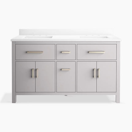 Kohler Kresla 60" bathroom vanity cabinet with sinks and quartz top K-40641-BD1-AGA - Plumbing Market