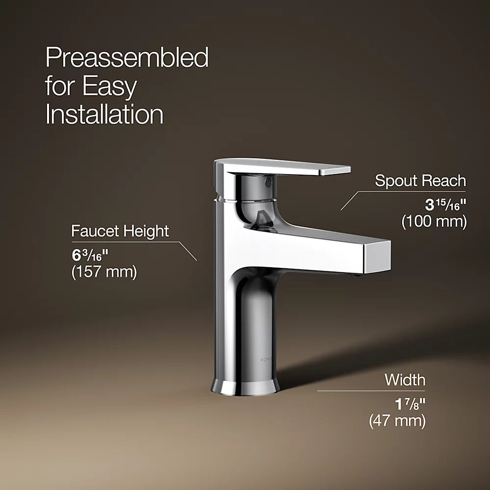 Kohler Taut Single-handle bathroom sink faucet, 1.2 gpm K-74013-4-CP - Plumbing Market