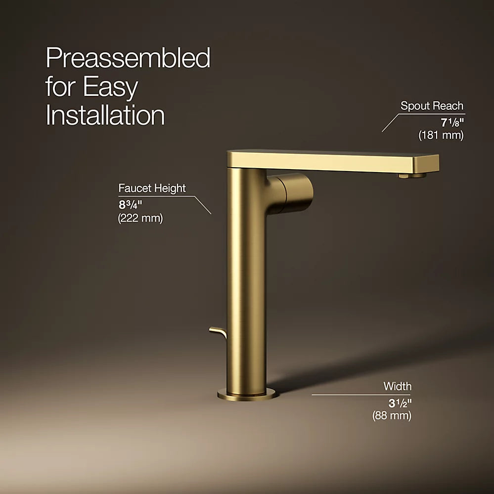 Kohler Composed Tall single-handle bathroom sink faucet with Cylindrical handle, 1.2 gpm K-73159-7-2MB - Plumbing Market