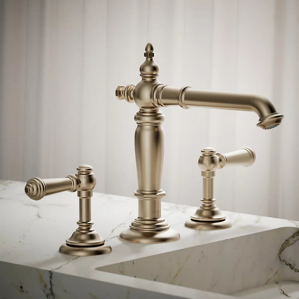 Kohler Artifacts Bathroom sink faucet spout with Column design, 1.2 gpm K-72760-BV - Plumbing Market