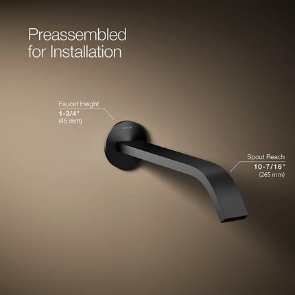 Kohler Components Wall-mount bathroom sink faucet spout with Ribbon design, 1.2 gpm K-T23888-BL - Plumbing Market