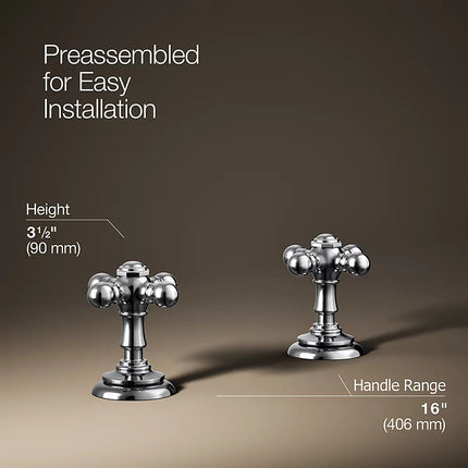 Kohler Artifacts Cross bathroom sink faucet handles K-98068-3-CP - Plumbing Market