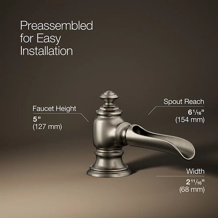 Kohler Artifacts with Flume design Bathroom sink faucet spout with Flume design, 1.2 gpm K-72761-BN - Plumbing Market