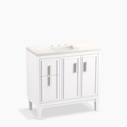 Kohler Southerk 36" bathroom vanity cabinet with sink and quartz top K-33545-ASB-0 - Plumbing Market