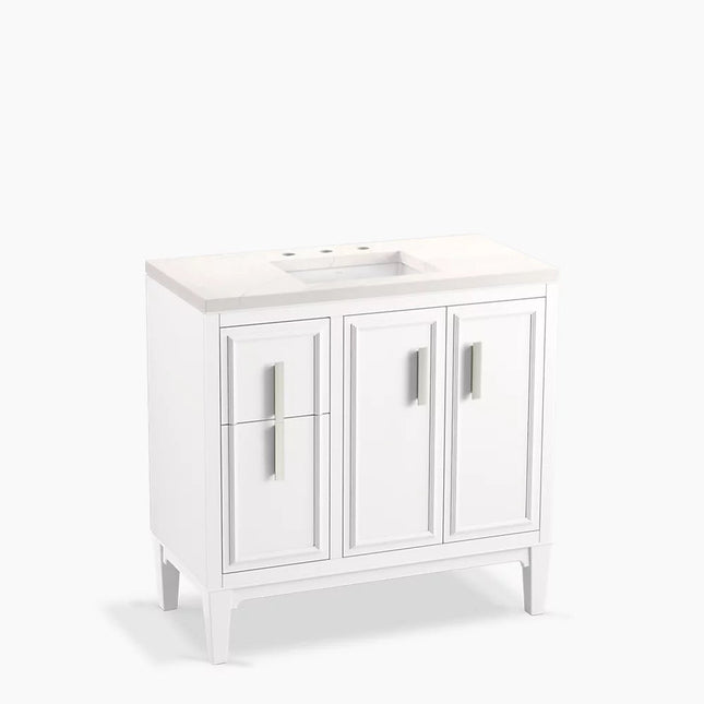 Kohler Southerk 36" bathroom vanity cabinet with sink and quartz top K-33545-ASB-0 - Plumbing Market