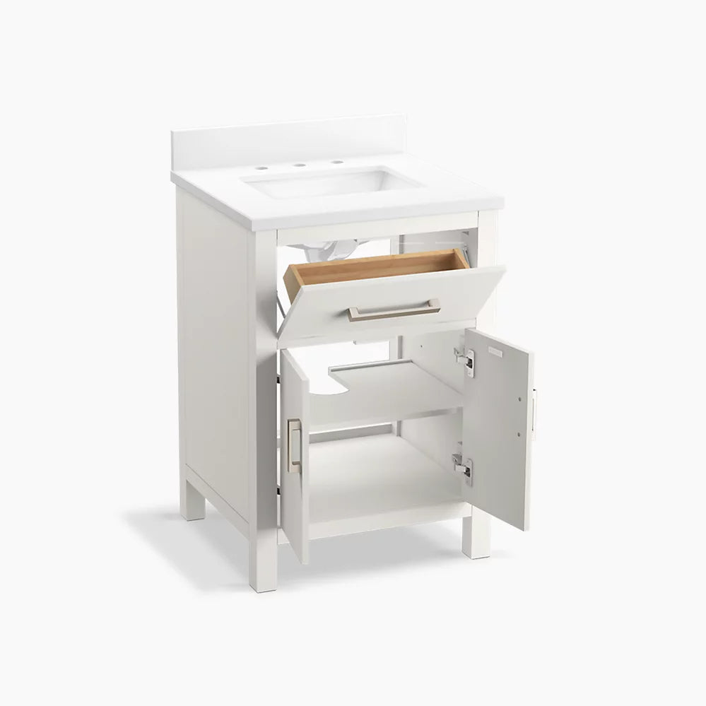 Kohler Kresla 24" bathroom vanity cabinet with sink and quartz top K-40637-BD1-0 - Plumbing Market