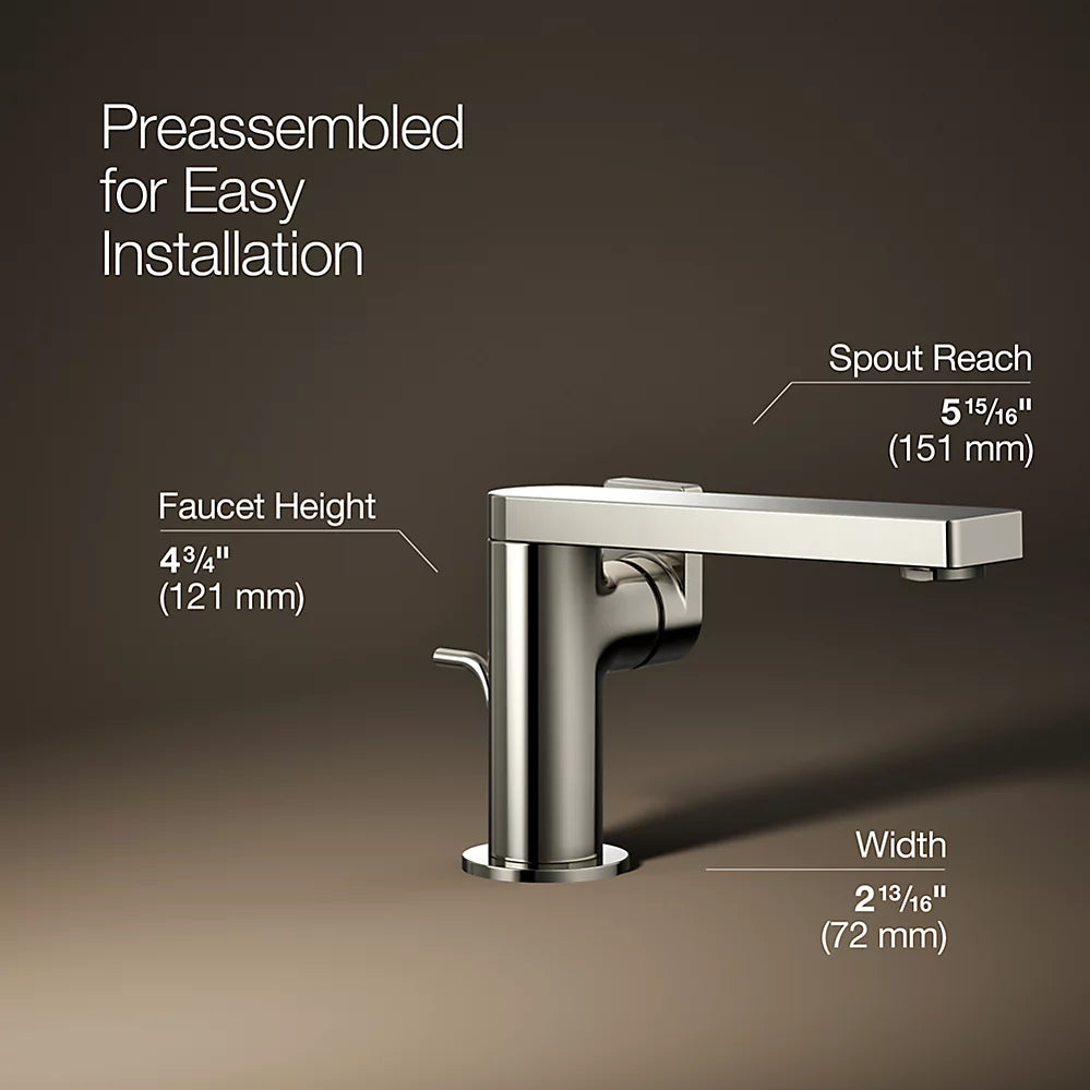 Kohler Composed Single-handle bathroom sink faucet with Lever handle, 1.2 gpm K-73167-4-SN - Plumbing Market