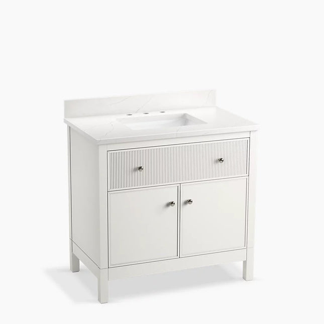 Kohler Malin by Studio McGee 36" bathroom vanity cabinet with sink and quartz top K-35020-0 - Plumbing Market