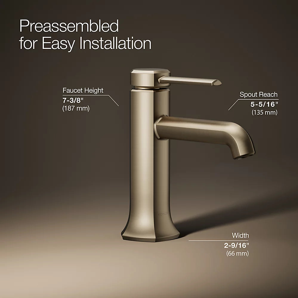 Kohler Occasion Single-handle bathroom sink faucet, 0.5 gpm K-27000-4N-BV - Plumbing Market