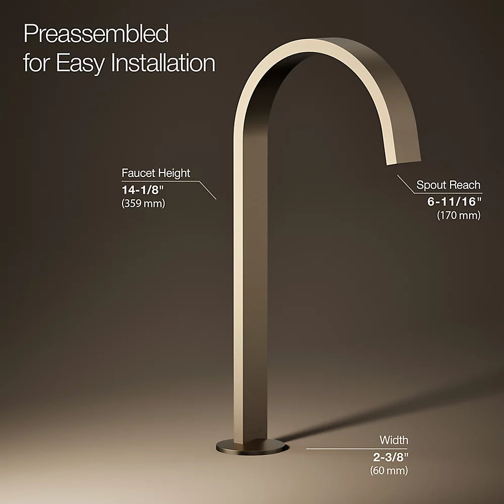 Kohler Components Bathroom sink faucet spout with Ribbon design, 1.2 gpm K-77966-BV - Plumbing Market