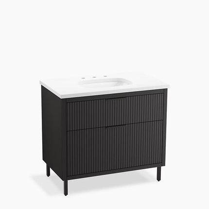 Kohler Spacity 36" wall-hung bathroom vanity cabinet with sink and quartz top K-32171-ASB-DKS - Plumbing Market