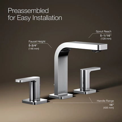 Kohler Parallel Widespread bathroom sink faucet, 0.5 gpm K-23484-4N-CP - Plumbing Market