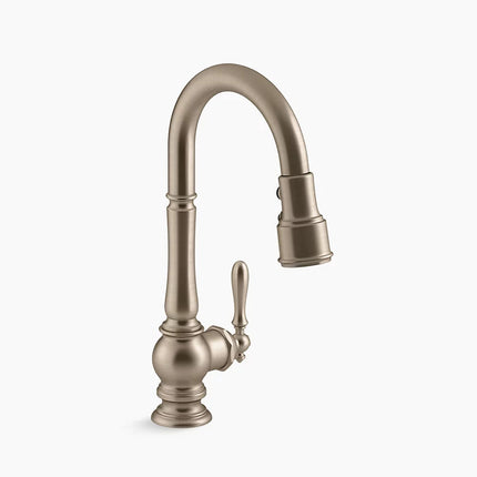 Kohler Artifacts Pull-down kitchen sink faucet with three-function sprayhead K-99261-BV - Plumbing Market