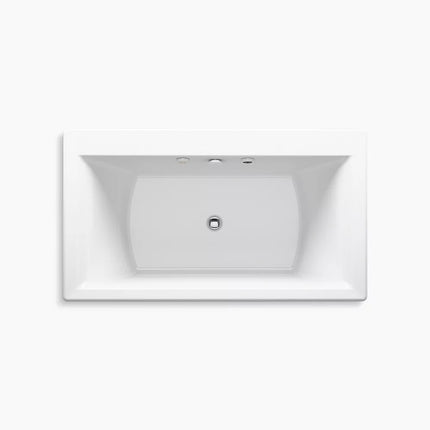 Kohler Stargaze 60" x 34" freestanding Heated BubbleMassage air bath with Bask heated surface and fluted shroud K-24019-GHW-0 - Plumbing Market