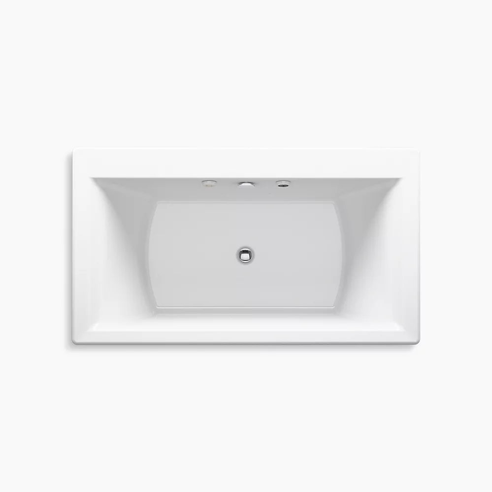 Kohler Stargaze 60" x 34" freestanding Heated BubbleMassage air bath with Bask heated surface and fluted shroud K-24019-GHW-0 - Plumbing Market