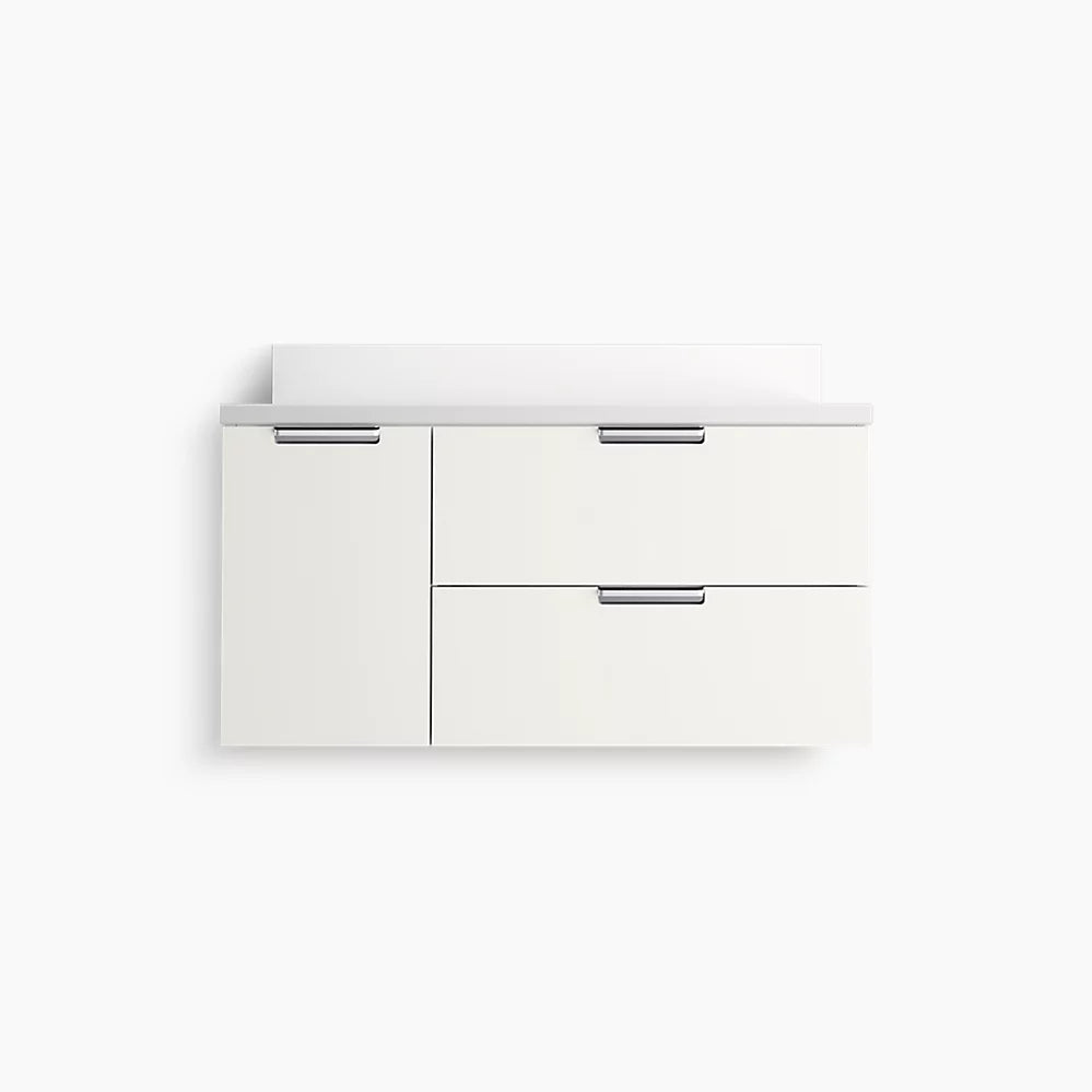 Kohler Maxstow 36" wall-hung bathroom vanity cabinet with sink and quartz top K-34655-0 - Plumbing Market