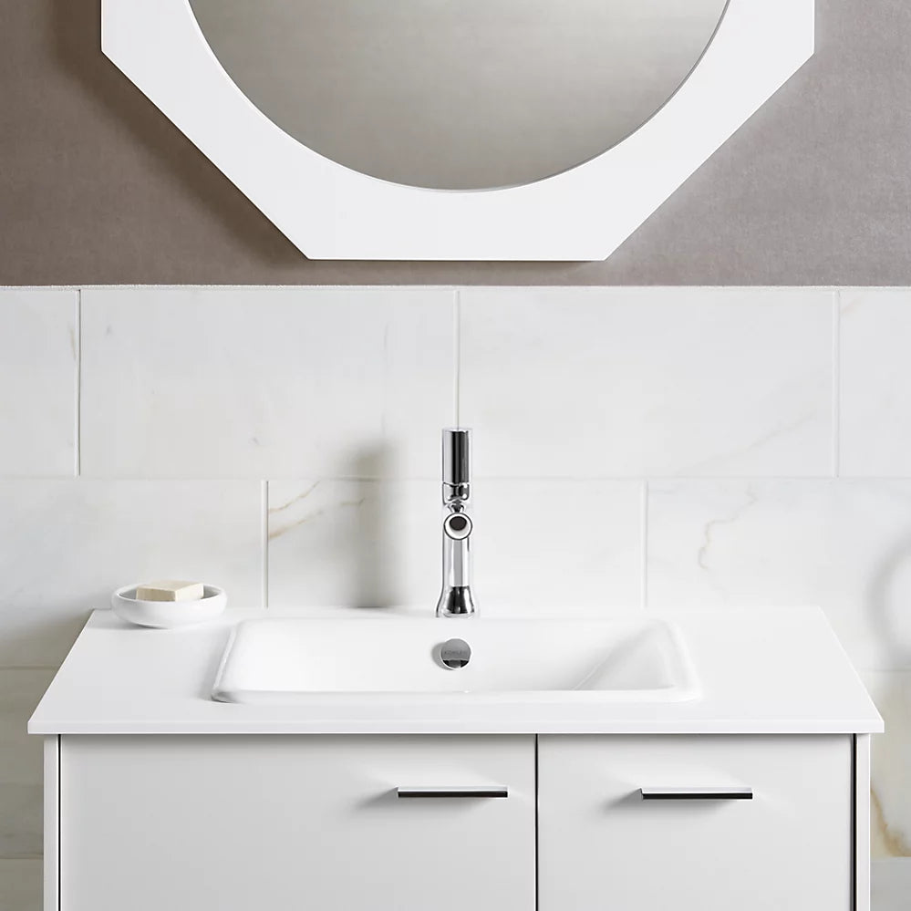 Kohler Iron Plains 18-1/2" rectangular drop-in/undermount bathroom sink K-5400-DGB - Plumbing Market